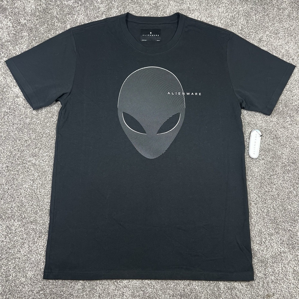 NEW Alienware Shirt Mens M Black Alien Head Logo Graphic Gaming Tee T-Shirt NWT
